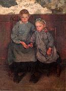 Leon Frederic Two Walloon Country Girls USA oil painting artist